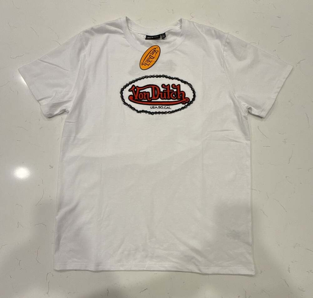 Von Dutch Eye of Fortune Logo Short Sleeve T-Shirt White Size L